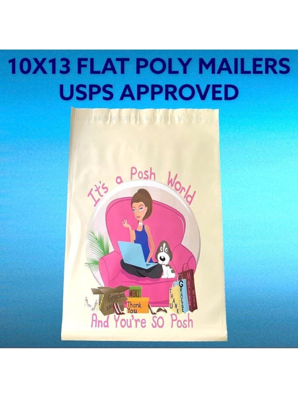 25 10X13 Poly Mailers Posh World PRICE IS FIRM - Picture 16 of 16